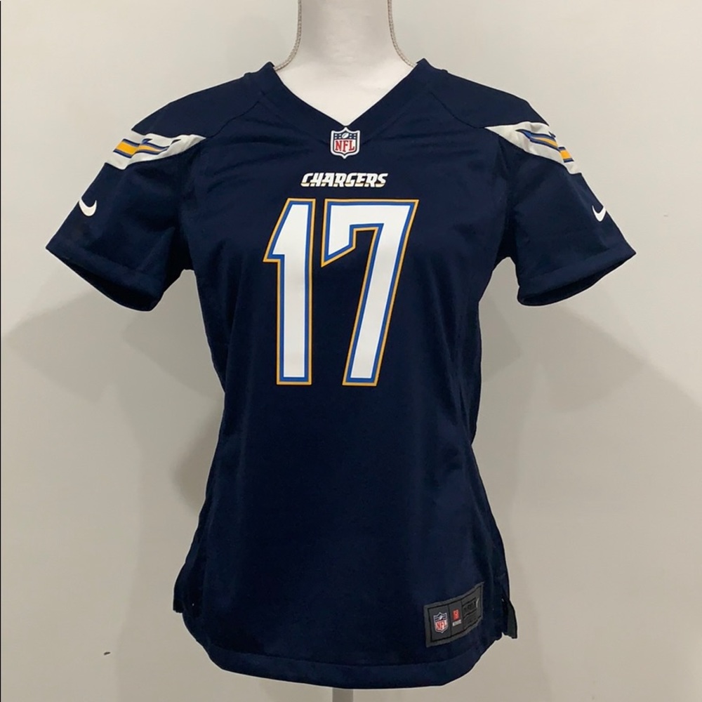 LA Chargers Rivers Womens Jersey, Small, Navy Blue